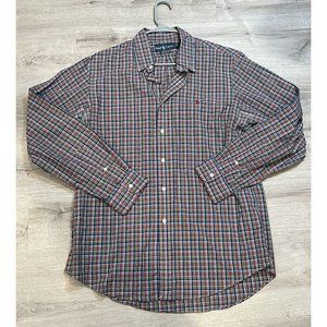Polo Ralph Lauren  Adult Large Shirt Red Blue‎ Yellow White Plaid Mens Button Up